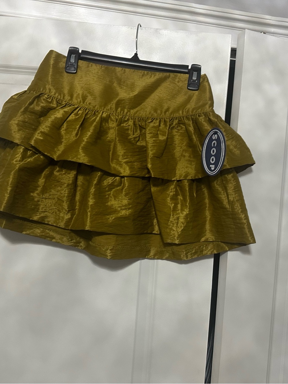 Scoop Olive Tiered Ruffle Mini Skirt